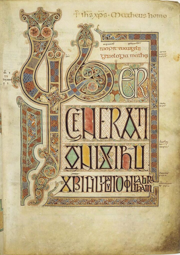 ラテン語の写本『ケルズの書』8世紀