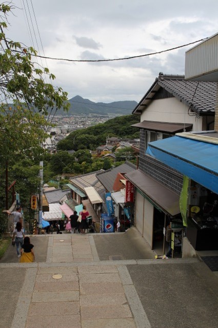 参道の階段をのぼっていく。