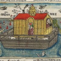 "German Bible"より、アントン・コーベルガーによるノアの洪水の木版画、1483年、エジンバラ大学所蔵
