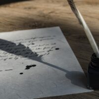 手紙と羽ペン