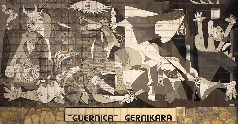 ピカソの『ゲルニカ』を基に作成されたゲルニカ市にあるタペストリー