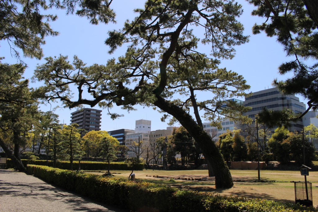 玉藻公園。市街地の中にあります。