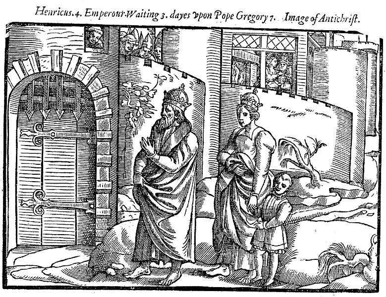 神聖ローマ皇帝ハインリヒ4世は、ローマ教皇グレゴリウス7世に破門を解いてもらうため、カノッサ城の前で妻と子供と共に、雪の中にもかかわらず素足で3日間待ちつづけたという。