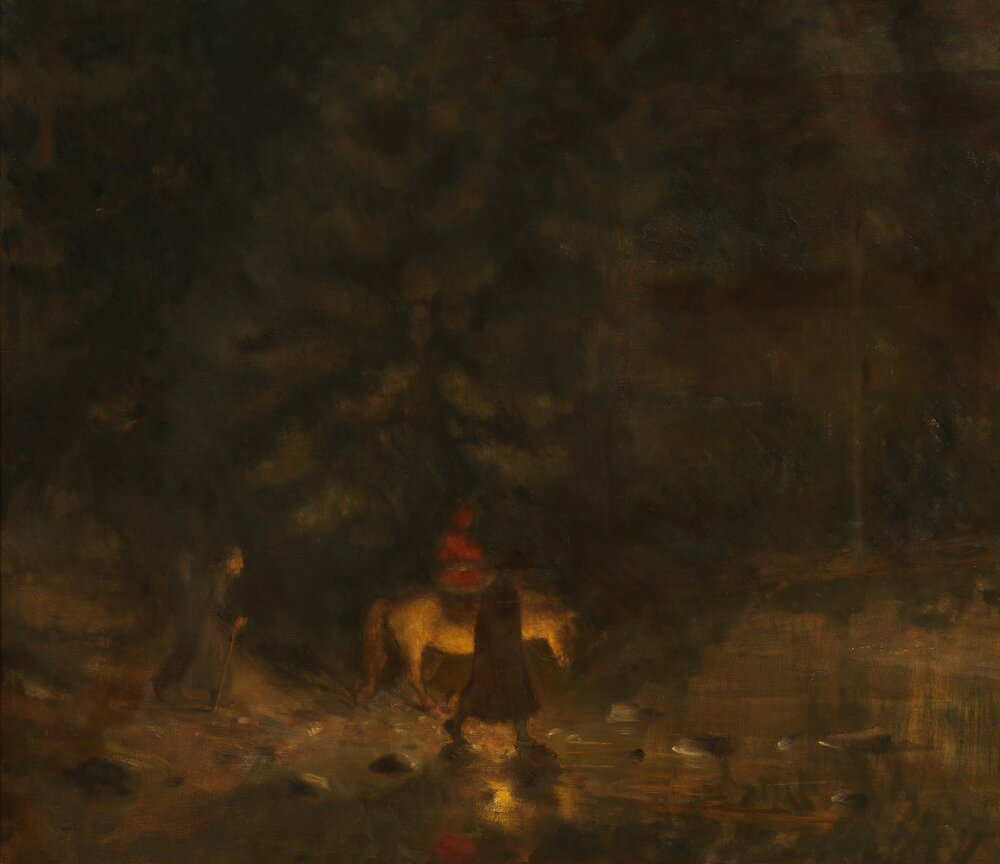 《森の中の逃避》エーリク・ヴァーレンショル、1903年、スウェーデン国立美術館