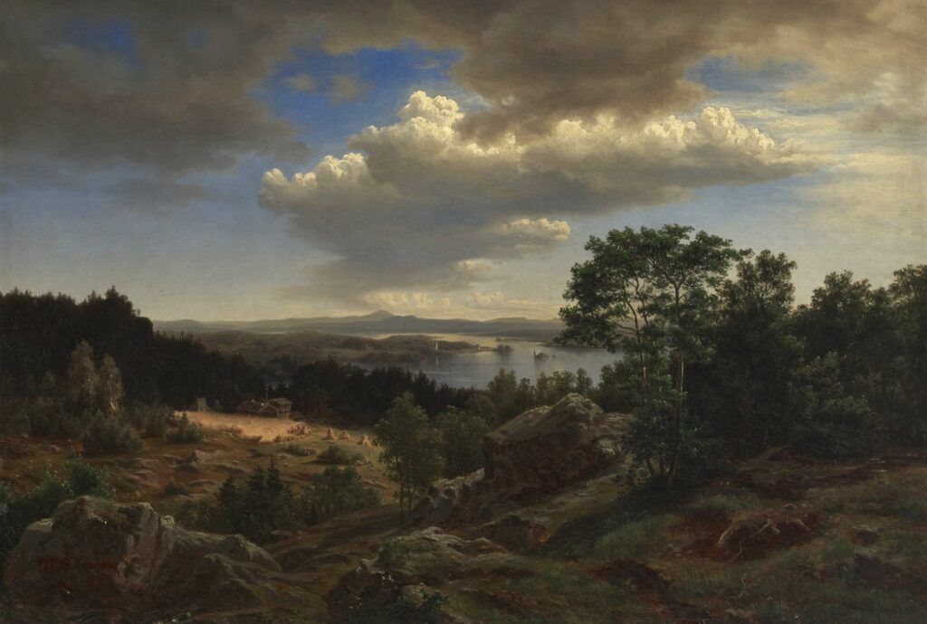《フィンランドの風景》ヴェルネル・ホルムベリ、1855年、フィンランド国立アテネウム美術館