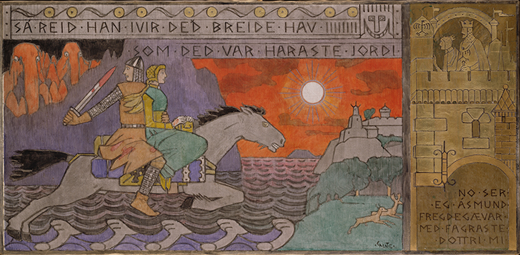 《帰還するオースムンと姫》ガラール・ムンテ、1902-1904年、ノルウェー国立美術館